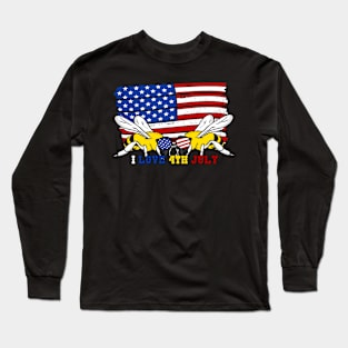 America Shirt 4th of July Patriotic T-shirt holiday Long Sleeve T-Shirt